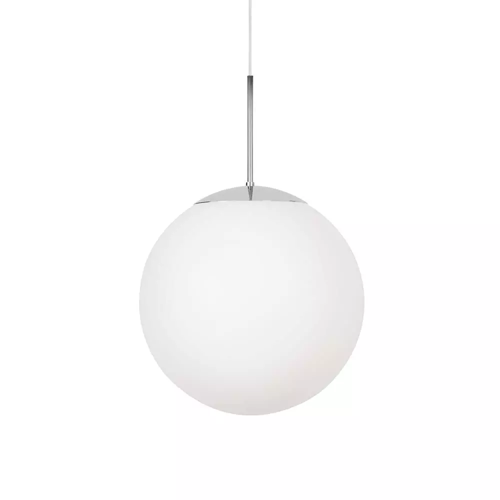 Konsthantverk Glob Riippuvalaisin Kromi / Valkoinen, 30 Cm
