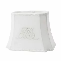 Lene Bjerre Plain Linen, Lampunvarjostin 25 Cm, Monogram, Suorakulmainen