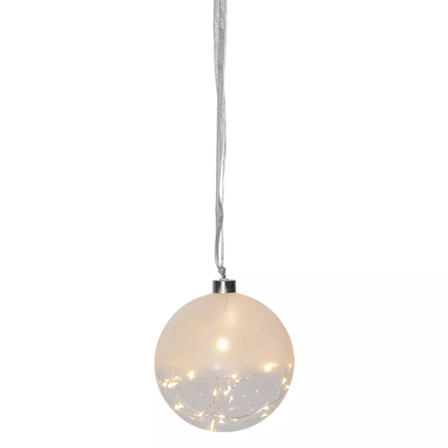 Star Trading Glow Glass Bauble 15 Cm, Frosted