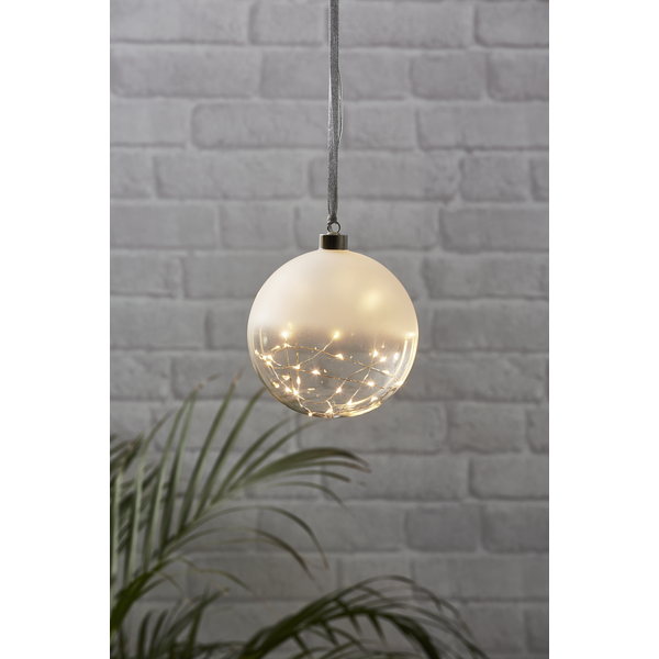 Star Trading Glow Glass Bauble 15 Cm, Frosted - Image 2