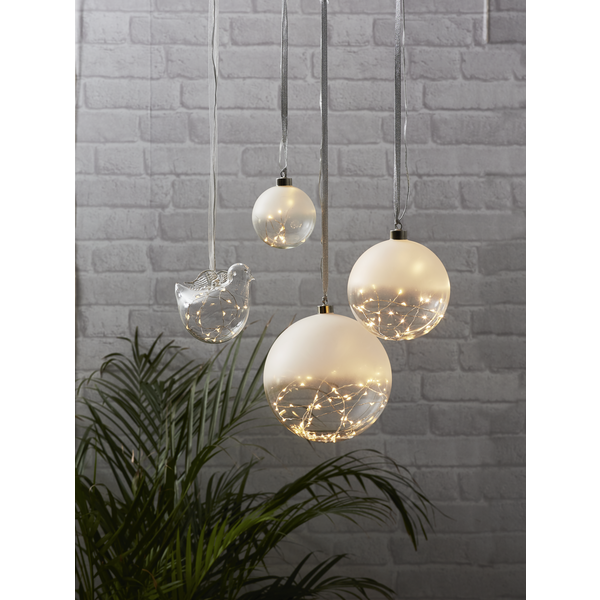 Star Trading Glow Glass Bauble 15 Cm, Frosted - Image 3