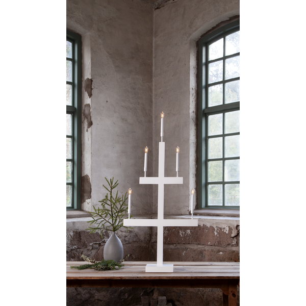 Star Trading Storm Kynttilänjalka Korkea, Valkoinen - Image 2