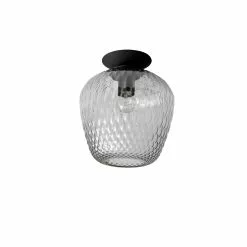 &Tradition Blown Ceiling Lamp Sw5, Silver/Black